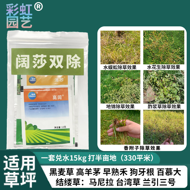 阔莎双除除草剂马尼拉百慕大黑麦草高羊茅除香附子水花生地锦杂草