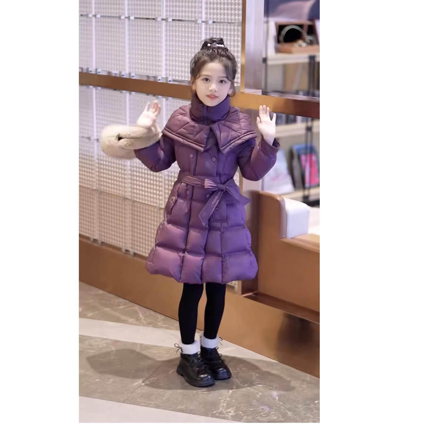 媛媛公主儿童羽绒服女童中长款