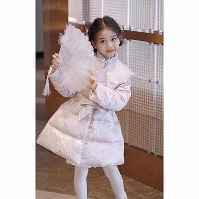 媛媛公主女童羽绒服加厚白鸭绒
