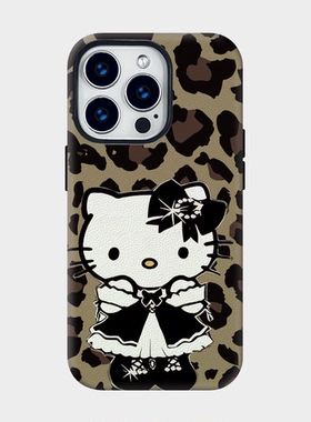 豹纹kitty手机壳iPhone16promax美拉德300荣耀90少女hellokitty凯蒂pura7苹果15/14猫可爱二合一菲林壳