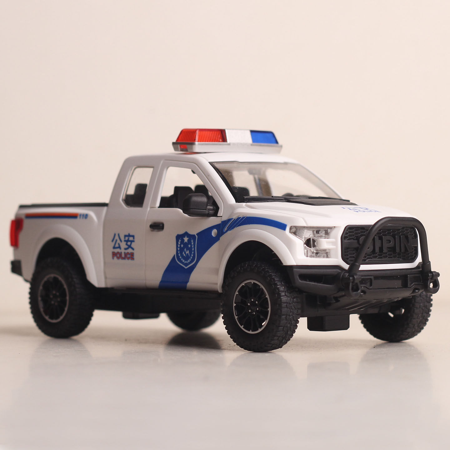 小能手警车声光惯性皮卡车玩具图片