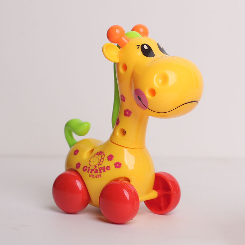 儿童发条玩具长颈鹿上劲回力益智卡通可爱小动物宝宝轮式玩具车