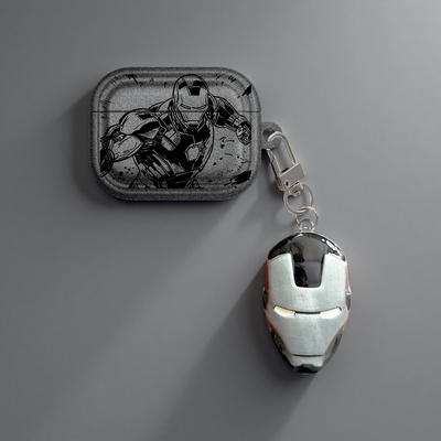 绒布灰钢铁侠蜘蛛侠适用Airpods pro3保护套适用苹果3代无线蓝牙耳机1/2代新款高质感软壳