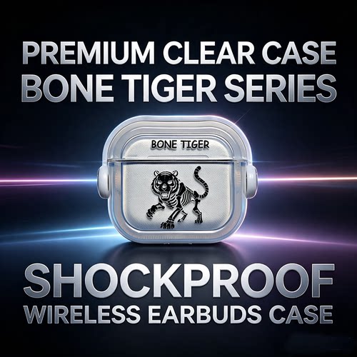 支架壳骷髅老虎适用AirPods Pro3耳机套AirPods4保护套新款二代耳机AirPods1/2/3代TPU耳机套保护壳支架ro2