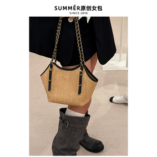 腋下包日常单肩包搭配轻奢小包 SUMMER原创女包森系编织包2026新款