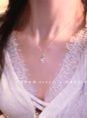 s925银项链女灵蛇绕钻气质立体四爪锆石项链时尚优雅小众轻奢