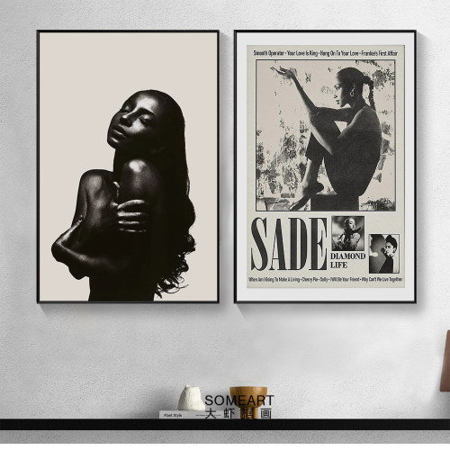 Sade Adu专辑封面海报艺术画墙画印刷品家庭卧室墙贴装饰有框挂画