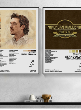 Morgan Wallen专辑封面海报乡村音乐装饰画酒吧生日墙饰圣诞礼物