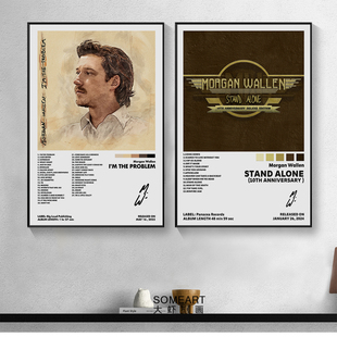Morgan Wallen专辑封面海报乡村音乐装饰画酒吧生日墙饰圣诞礼物