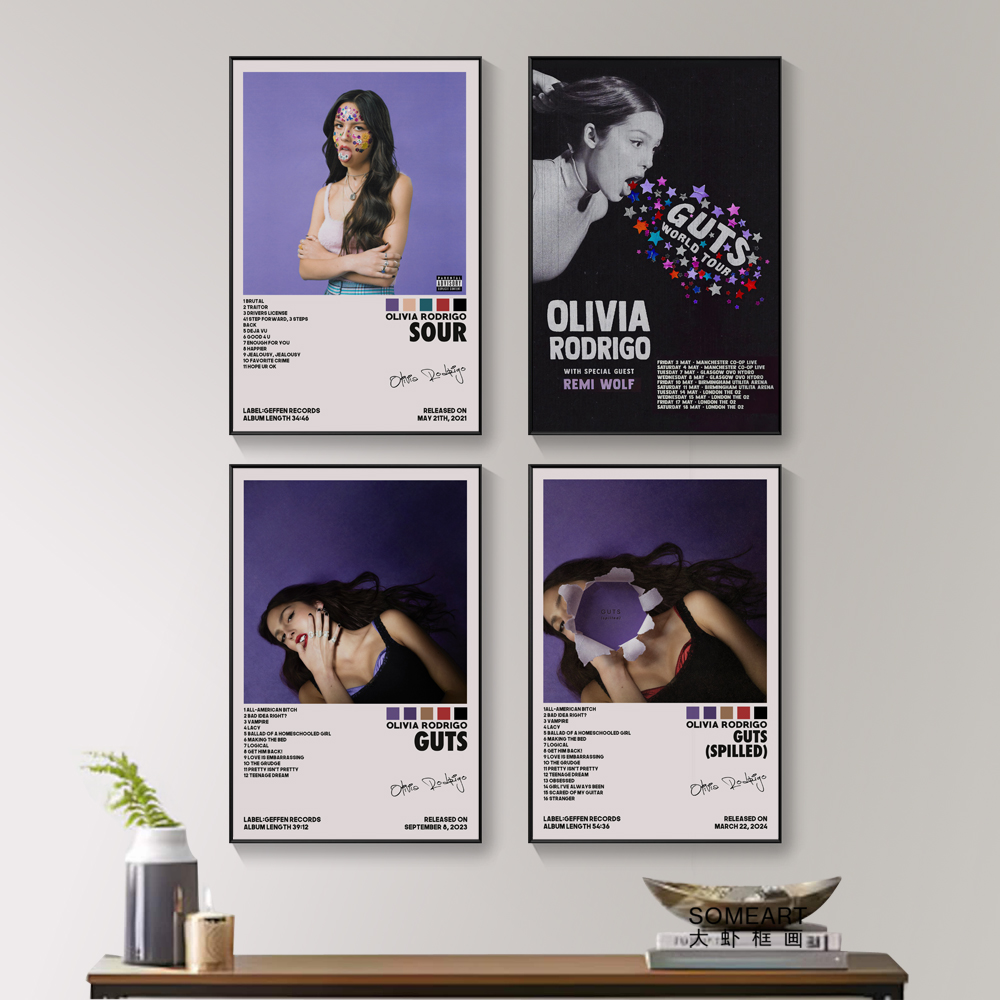 Olivia Rodrigo挂画专辑封面装饰画欧美音乐墙画主卧卧室书房挂画