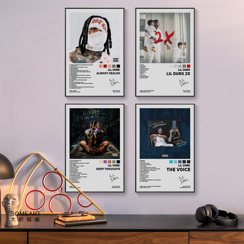 Lil Durk嘻哈说唱音乐专辑海报贴画rapper欧美饶舌歌手墙装饰画