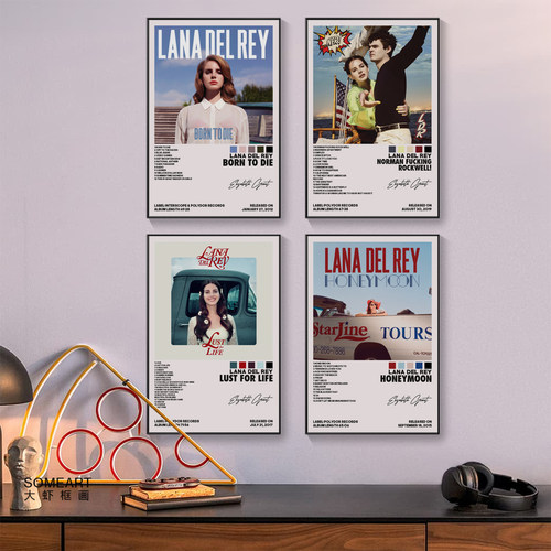 打雷姐Lana Del Rey拉娜德雷专辑封面装饰画欧美音乐宿舍卧室挂画