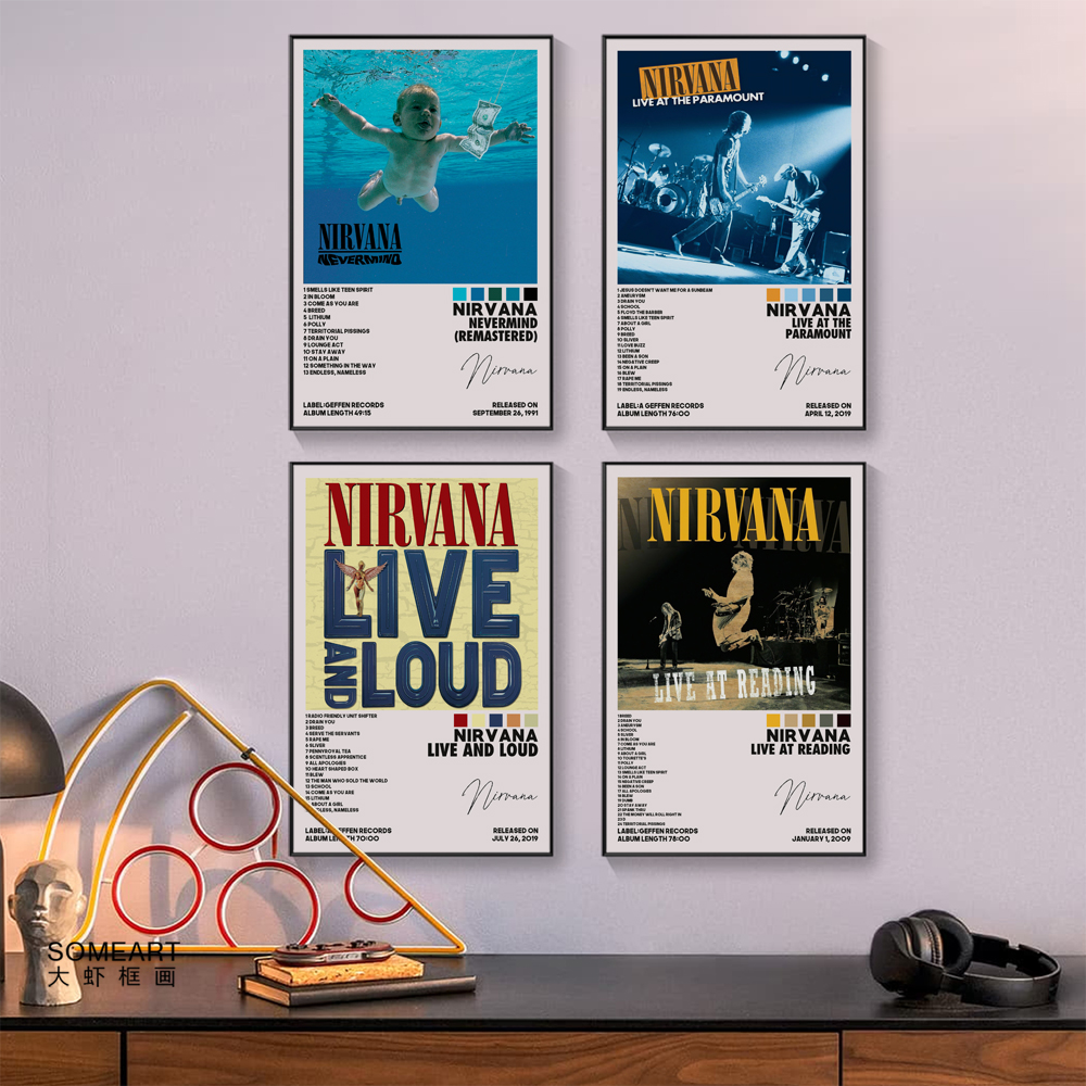 Nirvana Nevermind 涅槃专辑封面装饰画有框欧美明星音乐人挂画