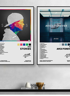 Avicii艾维奇专辑封面贴画纸照片墙电音海报工作室舞曲装饰挂画