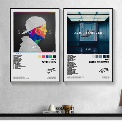 Avicii艾维奇专辑封面贴画纸照片墙电音海报工作室舞曲装饰挂画