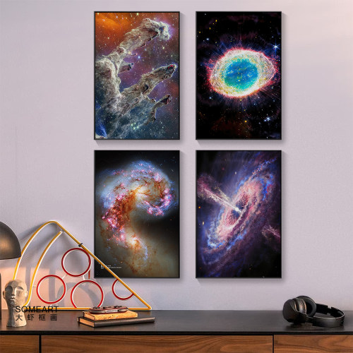 詹姆斯韦伯望远镜星空图装饰画客厅卧室餐厅背景墙画太空宇宙挂画