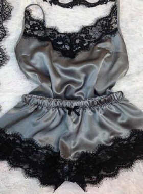 sexy suspender pajamas set蕾丝花边大码吊带性感薄款睡衣女夏季