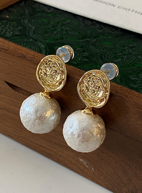 泡泡珍珠耳坠2025新款爆款高级感金属耳环轻奢简约质感法式风耳钉