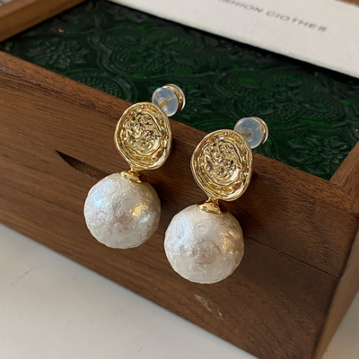 XMR欧美小众设计简约金色耳饰女