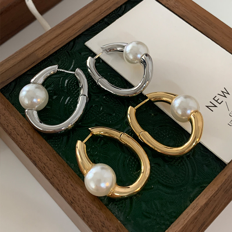 DSTYLE欧美金属珍珠耳环