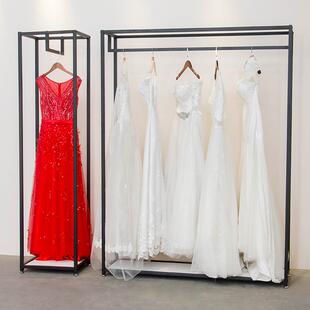 婚纱架子高档展示架婚纱影楼工作室货架落地式旗袍礼服挂衣架黑色