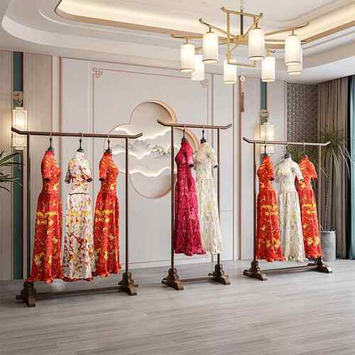 礼服馆挂衣架新中式汉服秀禾服展示架实木落地婚纱衣帽架旗袍国风