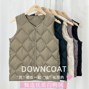 日本优衣羽绒马甲女款外穿秋冬2024新款马夹羽绒服内胆内搭穿背心