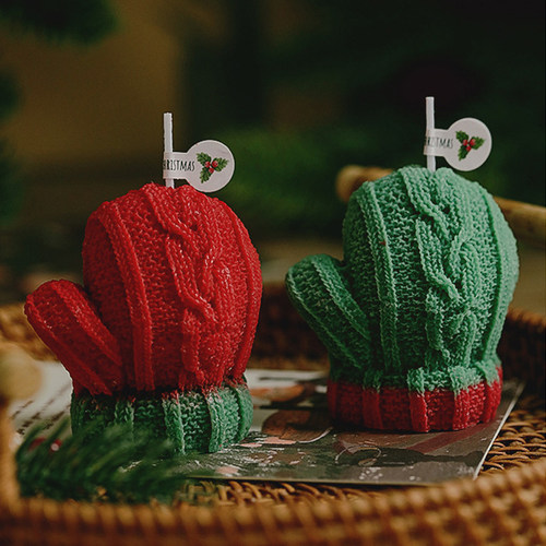 创意圣诞节香薰蜡烛伴手礼可爱圣诞手套伴手礼品创意圣诞香薰定制