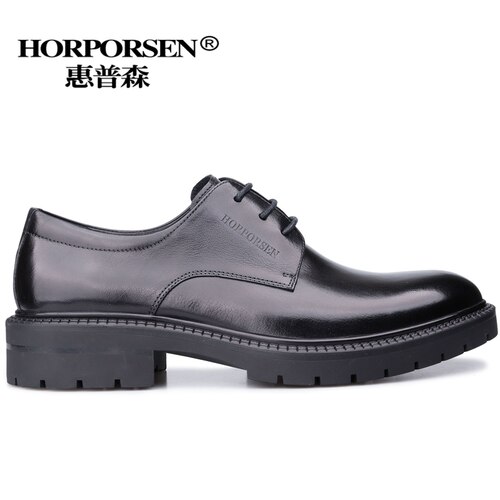 惠普森耐磨橡胶大底商务男皮鞋