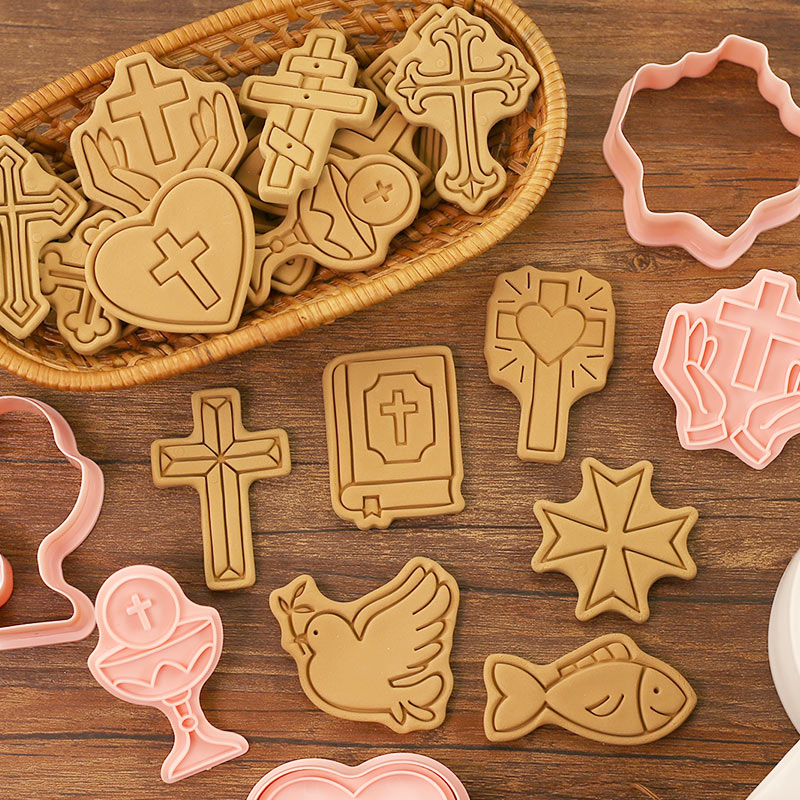 圣餐十字架饼干模具鸽子爱心翻糖