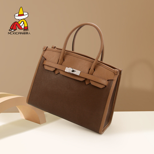 稻草人女包凯莉包包女2025新款真皮手提包女高级感轻奢牛皮斜挎包