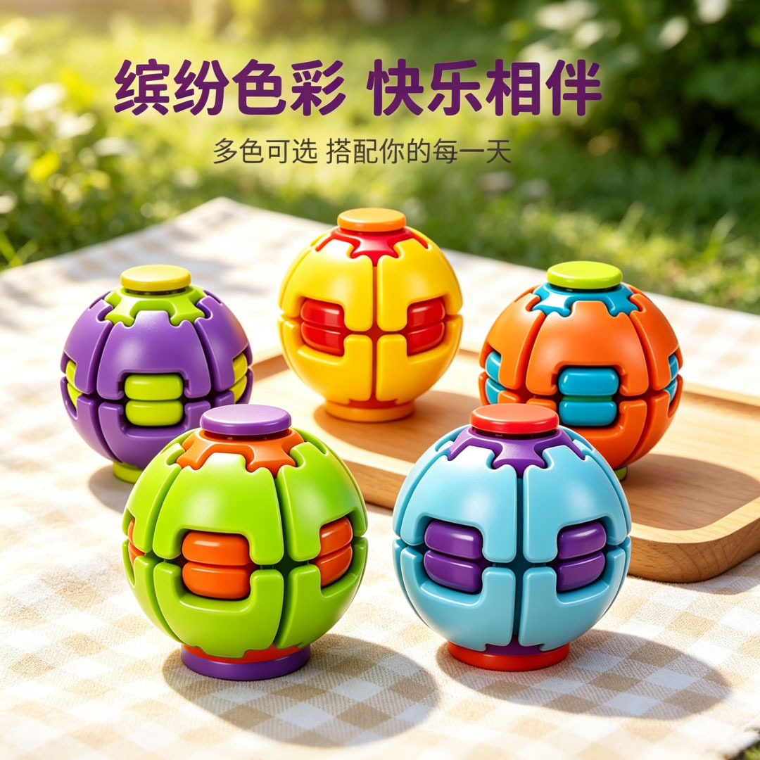 按压旋转球减压球指尖陀螺解压办公神器款手指玩具多颜色顺滑轴承