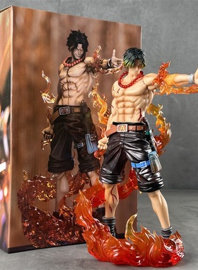 海贼王GKAS火焰指尖艾斯手办顶决战站姿场景动漫手办模型摆件