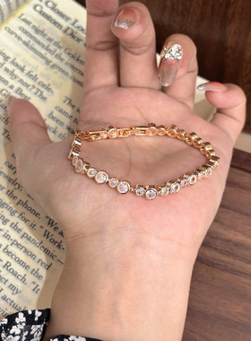 小红书爆款轻奢高级设计感满圈泡泡手链女时尚通勤百搭手环饰