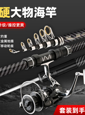 狼王听涛大物海竿超硬抛竿甩杆远投杆海钓杆鲢鳙套装鱼竿