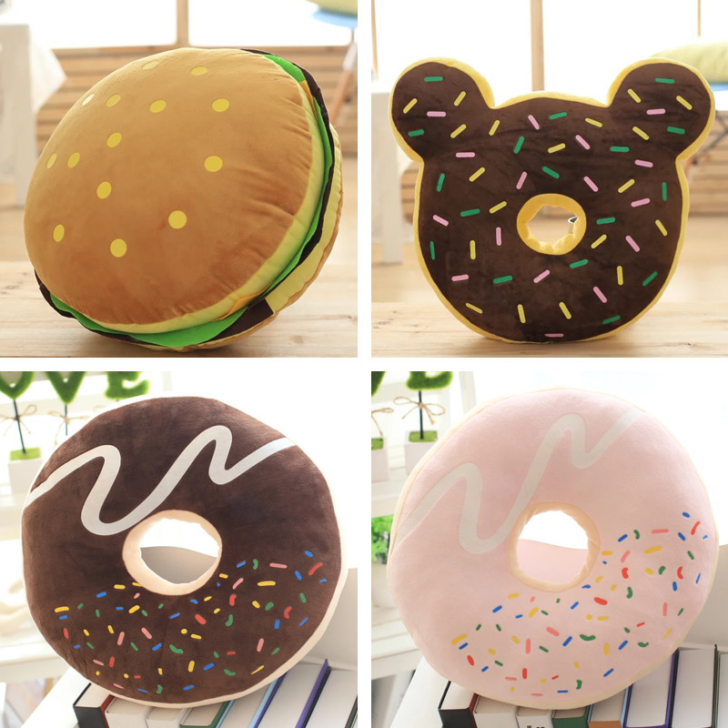 卡通毛绒玩具甜甜圈坐垫午睡抱枕