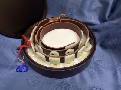 鲜卑风草原风北朝隋唐隋炀帝同款八环蹀躞带和田玉配真皮DIY手工