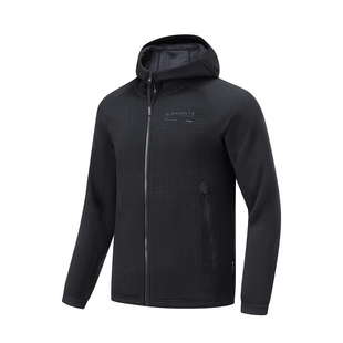 中国李宁健身系列男子保暖立体裁剪开衫 运动衣连帽卫衣AWDT741