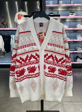 中国李宁日进斗金开衫编织衫2024新款男女同款毛衣外套AMBU021