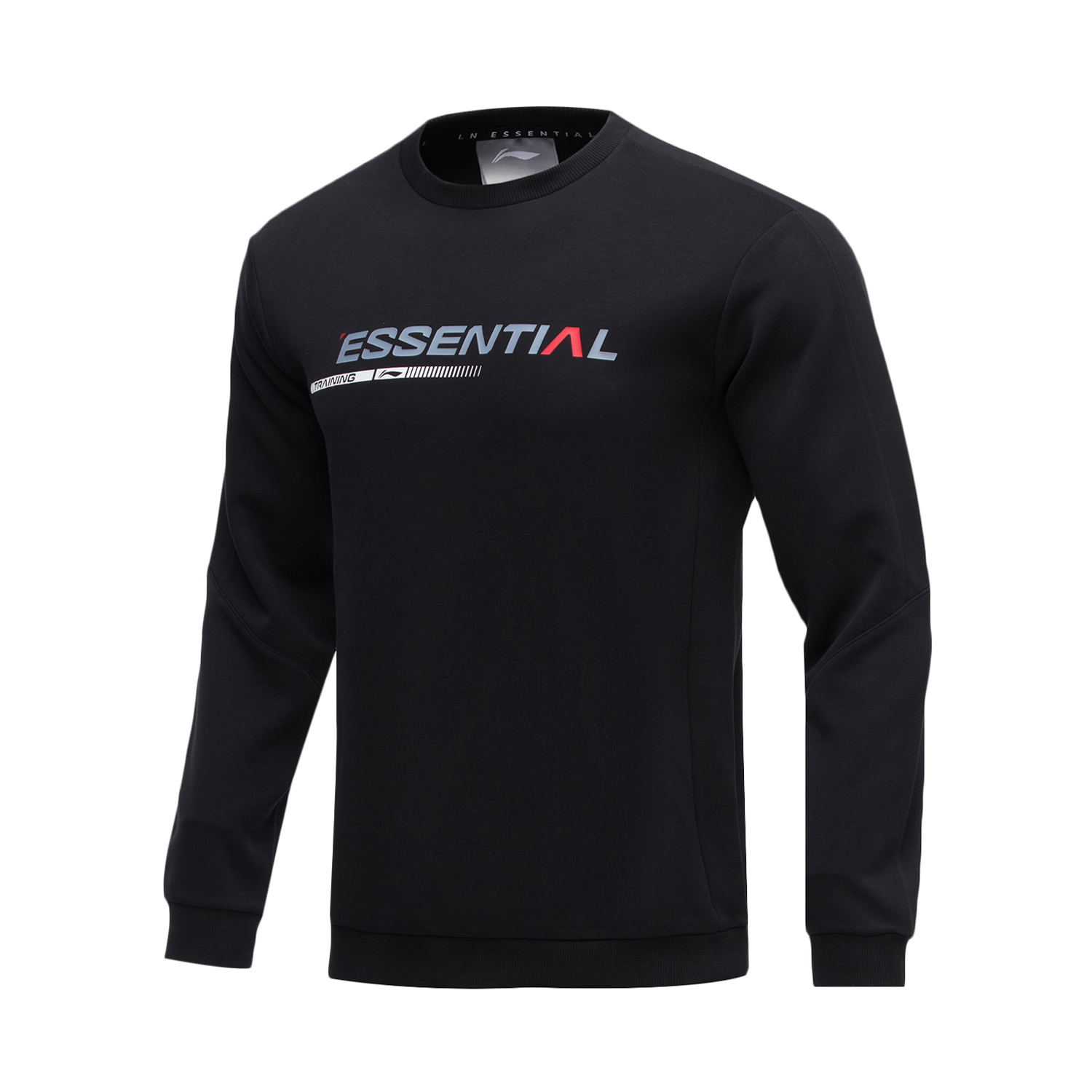 李宁男子圆领宽松卫衣保暖长袖