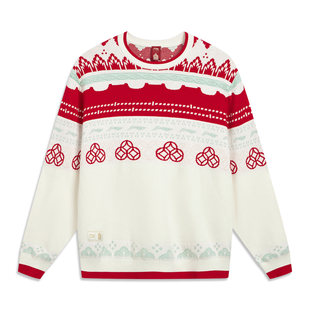 Lining/李宁中国文化系列故宫联名男子户外时尚套头编织衫AMBW049