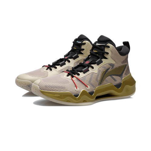 李宁男款减震中帮耐磨篮球鞋防滑