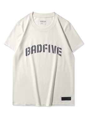 中国李宁白色短袖T恤女子夏季新款BADFIVE篮球针织运动服AHSQ006