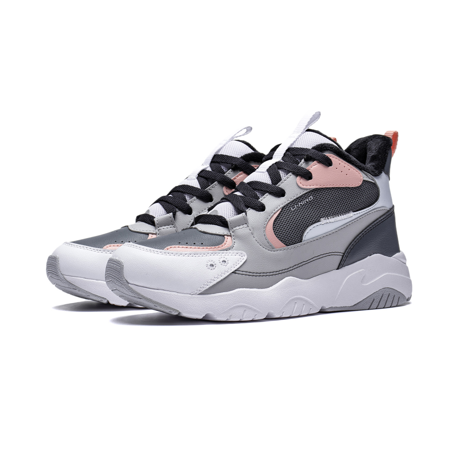 李宁缓震女子系带保暖休闲鞋防滑