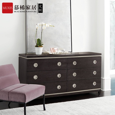 轻奢风美式橡木别墅主卧化妆柜