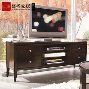 别墅高端家具设计定制进口美式电视柜客厅影视柜全实木装饰储物柜