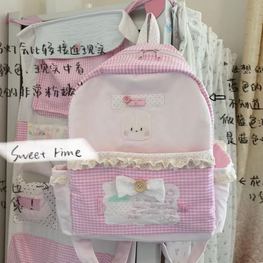 韩系校园风波点双肩包2025新款甜美少女外出百搭背包上课通勤书包