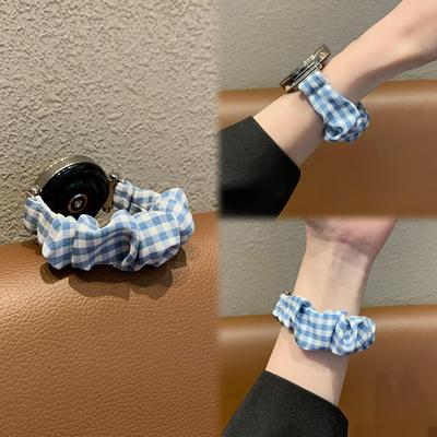 蓝色弹力发圈表带适用华为GT5表带GT4/3proGT2gt1watch4通用18mm