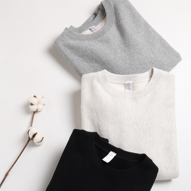 美国棉绒面料460g纯棉圆领卫衣冬