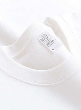 重磅纯棉270g厚实不透白色短袖T恤全棉打底衫纯白T恤男女宽松上衣